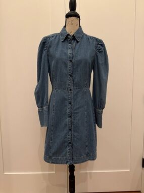 NWT FRAME Denim Button-Front Dress - Blue